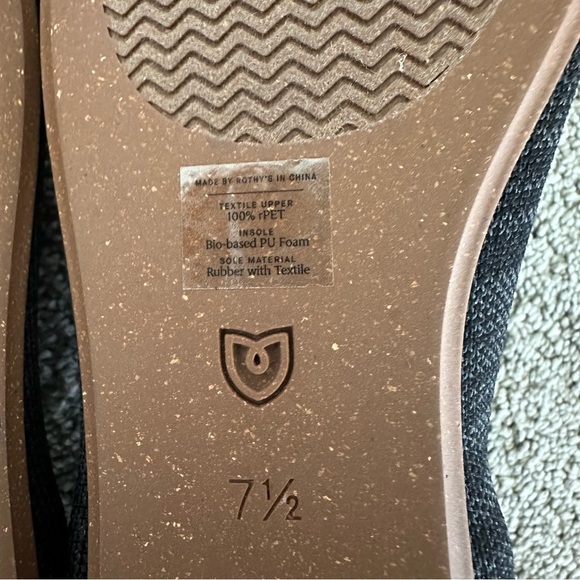 Rothy's Round Toe Heathered Black Women's Size 7.5 Ballet Flats - Picture 9 of 12